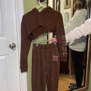 Rue 21 brown sweat set